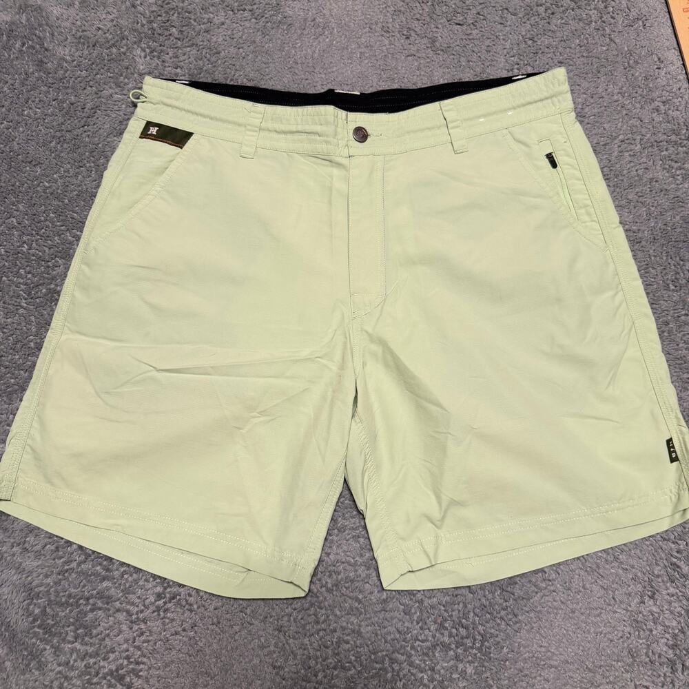 Howler Brothers Horizon Hybrid Shorts Mens 35 Green Quick Dry Hiking Drawstring